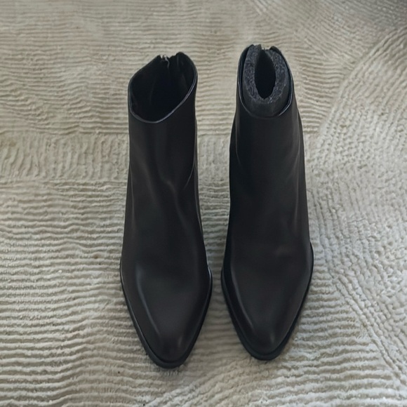 Nine West brown leather ankle boots booties back zipper Sz 8 - Picture 5 of 9